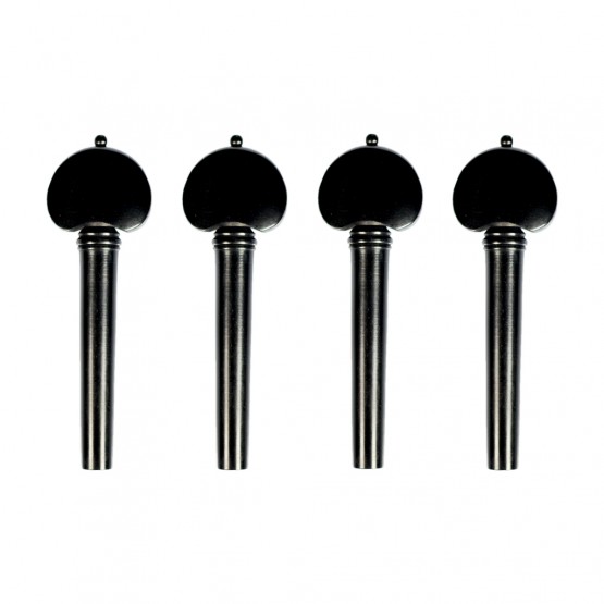 Hill pegs with black pin & collar for Violin / Viola (Set of 4 pegs)